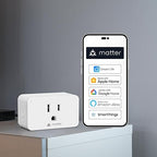 Minoston Matter Smart Plug Compatible with Google Home and Alexa,Protect Privacy, 2.4G Wi-Fi Only, White(MP25M)