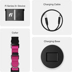 New Fi Series 3+ Smart Dog Tracker Collar [12 Month Membership Included] GPS Tracker for Dogs with Health & Behavior Monitoring, Escape Alerts, Waterproof, LED, Apple Watch Compatible (Pink, X-Small)