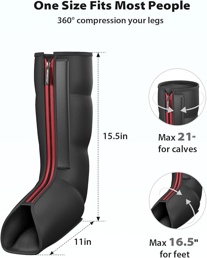 CINCOM Leg Massager with Heat and Compression for Circulation and Pain Relief Foot and Leg Massager Birthday Gifts for Women Men