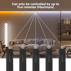 BTF-LIGHTING RC08RFB & C02RF Dual White RF 2.4GHz Wireless Tuya Controller Kit Dim Brightness/Color Temperature,Touch Slide Control for PWM (+ CW WW) 3PIN SMD FCOB CCT LED Strip DC5V DC12V DC24V