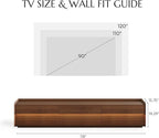 POVISON Fully-Assembled Mid Century Modern TV Stand, 118.11" Wood Media Console with Adjustable LED Light, Entertainment Center with Storage for Living Room