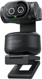 EMEET PIXY Dual-Camera AI-Powered PTZ Camera 4K, AI Tracking, PDAF&AI Autofocus 0.2s, 1/2.55'' Sony Sensor, 3 Mics, Presets, Gesture Control, 4K Webcam for Streaming and OBS/Twitch/Switch 2 Compatible