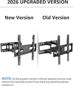 MOUNTUP UL Listed TV Wall Mount, Full Motion TV Mount for Most 26-65 Inch Flat/Curved TVs Fit 16" Wood Stud, Wall Mount TVs Bracket with Dual Swivel Articulating Arm Max VESA 400x400mm up to 88 LBS