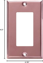 ENERLITES Decorator Switch Metal Wall Plate, Stainless Steel Outlet Cover, Corrosion Resistant, Standard Size 1-Gang 4.50" x 2.76", Stainless Steel 201, 7731-PRG, Polished Rose Gold