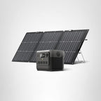 EF ECOFLOW Solar Generator RIVER 2 Pro 768Wh Portable Power Station & 160W Portable Solar Panel LiFePO4 Battery 70 Min Fully Charged, 4×AC, For Camping, RV, Home Backup