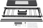banborba Electric Retractable Airing Rack, Ceiling Mounted Clothes Drying Rack, Retractable Clothesline, Vertical Laundry Drying Rod with LED Light & Remote, 110V 24W, Black