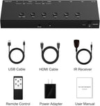 Dingsun 3 Way HDMI 2.0 to HDMI Switcher + 2 Way RCA to HDMI Converter for Fire Stick，ROKU, N64, NGC, Wii, PS2/3/4/5, Xbox Series, Xbox ONE, Switch ect.