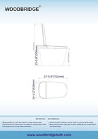 WOODBRIDGE Smart Toilet with Auto Open/Close,1000g MaP Flush Score,Foam Shield,Foot Sensor, Movement Drying,Auto Flush,ADA Height,Blackout Flush,Heated Seat,One Piece Toilet with Tank Built in