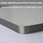 LOAAO 40X32 Inch Brushed Nickel Bathroom Mirror, Rounded Rectangle Silver Metal Frame Mirror, Brushed Nickel, Anti-Rust, Shatter Proof, Hangs Horizontally or Vertically