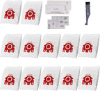 I-clean Replacement FJM Vacuum Bags 12PCS, AirClean 3D Efficiency Vacuum Cleaner Dust Bags With 2 Motor Protection Filters & AirClean Filte
