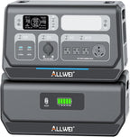 ALLWEI 2400W Portable Power Station with a B200 PRO Expansion Battery, 4096Wh LiFePO4 Battery 4 AC Outlets Up to 2400W for Home, Outdoor Camping, RV, With 1500W AC Charging &1200W Solar Charging