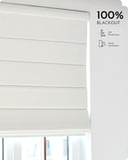 Graywind Smart Roman Shades Compatible with Alexa Google WiFi Hardwired Automatic Blinds with Remote Blackout Plain Fold Soft Roman Window Shades for Windows Doors, Custom Size (Matelasse White)