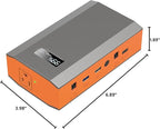 Portable Power Bank with AC Outlet, 65W 110V Portable Laptop Charger Battery Bank 23400mAh External Battery Pack Backup Power Source for Outdoor Tent Camping RV Home Office Smart Devices-Orange