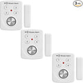 3 Pack Door Alarms with Delay When Left Open 130db Window Break Sliding Siren Vibration Detect Sensor for Home, Apartment Security. Keypad Intruder Burglar Entry Alert. Pool Alarm for Kids Safety