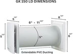 VENTS-US GK 150 LD - Easy to Install 6" Through The Wall Exhaust Fan with 109 CFM - Built to Remove Moisture, Harmful Fumes, Vapors, Odors, Humidity, and Common Indoor Air Pollutants