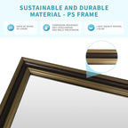 Retro Copper Effect Framed Wall Mirror, 36x36 Rectangle Mirror, Anti-desilvering Tempered Glass, Sustainable&Sturdy Frame, Anti-Rust, HD Reflection &3min Fast Setup for Bathroom Living Room