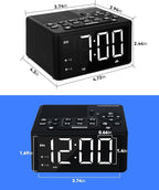 Digital Alarm Clock Radio with AM/FM Radio, Presets, Scan, Dual Weekday/Weekend Alarms, Snooze, Sleep Timer and Dimmable White LED Display for Bedroom, Living Rooms, Kitchens, Offices, etc (White)