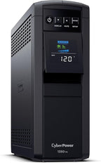 CyberPower CP1350PFCLCD PFC Sinewave UPS Battery Backup and Surge Protector, 1350VA/880W, 12 Outlets, AVR, Mini-Tower; UL Certified