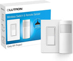 Lutron Wireless Motion Sensor and Claro Light Switch for Closets, Pantries, Basements, for Any Bulbs, Occupancy Vacancy Sensor, Single-Pole/ 3 Way, White