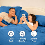 Split Head King Sheet Set – 4 Piece Flex Split Top King Sheets for Adjustable Beds - Fits 14” to 16" Mattress w/ Deep Pockets - Soft, Breathable & Cooling - Luxury Bedding & Wrinkle Free - Royal Blue