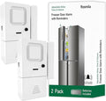 Freezer Door Alarm 2 Pack, Refrigerator Door Alarm When Left Open, Close Door Reminder, with 60/120/180/240 Seconds Delay Alert, Low/Loud 80 to 120 dB (Pure White)