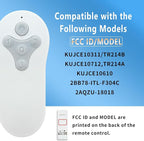 Ceiling Fan Remote Control Replacement, Compatible with Harbor Breeze KUJCE10311/TR214A KUJCE10712/TR214B 2BB78-ITL-F304C | 3-Speed + Light Dimmer | Learning Key Setup with Wall Mount (Remote Only)