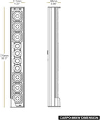 Sound Town Weatherproof Compact Aluminum Line Array Column Speaker with Wall Mount Bracket, 6 x 3 Woofers, 4 x 1.2 Dome Tweeters, White, for Church, Indoor & Outdoor Installation (CARPO-M64W)
