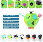 Fidget Dodecagon –12-Side Fidget Toys Cube Relieves Stress and Anxiety Anti Depression Travel Toy Christmas Stocking Stuffers Gifts for Children and Adults(B1 Green)