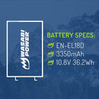 Wasabi Power Battery 2-Pack and Dual Charger for Nikon EN-EL18d, MH-33, Z9, D4, D5, D6, D850 (with adapters/Grips)