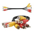 ZZJMCH RCA Splitter Cable, 3 RCA Male Jack to 6 RCA Female Plug Splitter Audio Video Av Adapter Cable Composite Video Splitter Adapter Output Cables Cord
