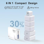 iPhone 17 Charger USB C Fast Charger Block, 3 Type C Port Each 40W Charger for iPhone 17 16 15 Pro Max Plus, Galaxy S25 S24 S23, iPad, Tablet, Total 165W GaN 6 Port Wall Charging Station Hub Adapter