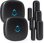 Door Chime, METAK Wireless Door Open Contact Sensor Alarm with 500 FT Range, 58 Chimes and 5 Volume Levels for Business/Store/Home/Office When Entering, 3 Transmitter + 2 Plug-in Receiver