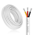 DEKIEVALE 22 Gauge 3 Conductor Electrical Wire, 16.4FT White Stranded Low Voltage 22/3 Cable PVC Case, 22 AWG Tinned Copper 3 Wire Cable, Flexible Extension Power Cord for LED Lamp Lighting Automotive