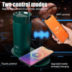 Temperature Control Heated Coffee Mug Smart Self Heating Travel Mug 12 Oz App Controlled Warmer Mug 4-10 Hour LED Display Keep Coffee Hot Fast Wireless Charger Base Jade Green