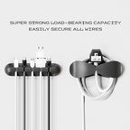 Apromisith USB Cable Organizer Clips Cord Holder,6 Packs (7-Slots) Black Self Adhesive Desk Cord Cable Management