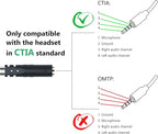 MillSO Headphone Splitter for Computer CTIA 3.5mm TRRS Female to Dual TRS Male Mic Audio Jack Y Adapter Headset Splitter Cable for PC Laptop to Gaming Headset - 8inch/20cm