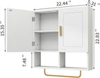Wall Mounted Bathroom Storage Cabinet Medicine Cabinet with Adjustable Shelves & Towel Bar for Bathroom, Laundry Room, Bedroom, Enterway
