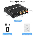 192KHz HDMI ARC to Optical Audio Adapter Analog RCA Audio Converter ARC Input Optical SPDIF Coaxial 3.5mm R/L Stereo Extractor Splitter for HDTV