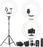 UBeesize 22'' Ring Light with 72'' Stand, 65W Large Ring Light with Phone Holder, Dimmable LED Light for Makeup Barber Stylist Tattoo YouTube TikTok Photography