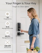 Philips Fingerprint Smart Lock, Keyless Entry Door Lock, Smart Door Locks for Front Door, Keypad Deadbolt, APP Control, 9-Month Long Battery