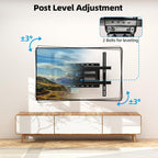 HOME VISION Full Motion TV Wall Mount for 32-85 inch TVs up to 132lbs, Fits 8”/ 12” /16” Wood Studs, TV Mount Wall Bracket with Dual Articulating Arms, Swivel, Tilt, Max VESA 600x400mm