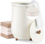 Tangkula Towel Warmer Bucket, 23L Large Luxury Bucket-Style Towel Warmer w/Fragrant Disc Holder, ETL Certified Bath Heater w/3-Level Heating, 20/40/60/90 Min Timer & Auto Shut Off (Handle, 23L, Grey)