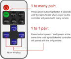 RF Mini Wireless Remote Controller for Single Color 3528 5050 LED Strip Lights, Wireless Remote Control with White DC Connector, RF Dimmer for 12V DC LED Ribbon, Shelf Lights（2 Park）