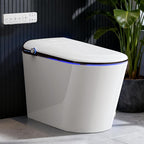 WANSID Elongated Smart Toilet With Bidet Built-in, Auto Open/Close Lid, Soft-Closed Heated Seat, Tankless Auto/Knob/Sensor/Remote Flush, Warm Wash & Dryer, Massage Clean, Gentle Night Light