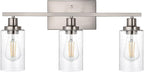 WINSHEN Bathroom Light Fixtures 3-Lights Seeded Glass in Brushed Nickel Finish, 23.6-Inches Vanity Lighting Bath Wall Mount Lamp for Kitchen Living Room Workshop