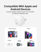 Belkin USB C Charger Block 20W (2 Pack) - USB C Cable Included - Fast Charging Block, Type C Wall Charger - Apple iPhone 17, Air, Pro, Samsung Galaxy S25, Google Pixel 10, iPad, AirPods, etc - White
