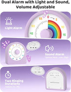LIORQUE Visual Timer for Kids with Pause Function,Timer for Kids and Adults, Protective Case, Silent Time Management Tool, 60-Minute Countdown for Classroom, Office, Meetings, Study, Kitchen(Rainbow)