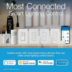 Lutron Diva Smart Dimmer Light Switch for Caseta Lighting (Lutron Smart Hub Required), for LED Lights, 150W, Single-Pole/3-Way, No Neutral, Gray (DVRF-6L-GR)