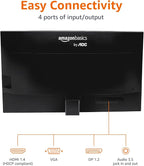 Amazon Basics 24-inch IPS Monitor 75 Hz Powered with AOC Technology FHD 1080P HDMI, Display Port and VGA Input VESA Compatible Built-in Speakers for Office and Home, Black
