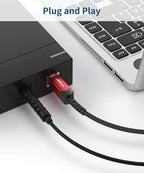 JSAUX USB 3.0 Printer Cable, Type A Male to B 3.0 Male (3.3ft/1M) USB 3.0 Type B Upstream Cord Nylon Braided Compatible with Docking Station, External Hard Drivers, Scanner, Printer and More(Black)